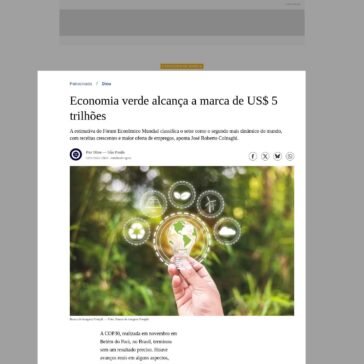Economia verde alcança a marca de US$ 5 trilhões