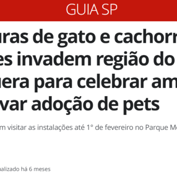 Esculturas de gato e cachorro gigantes invadem região do Ibirapuera para celebrar amor e incentivar adoção de pets