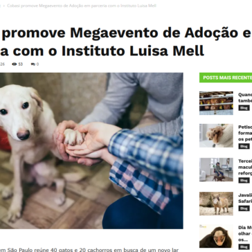Cobasi promove Megaevento de Adoção em parceria com o Instituto Luisa Mell