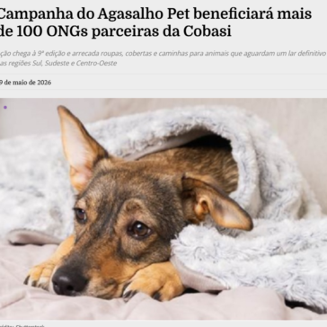 Campanha do Agasalho Pet beneficiará mais de 100 ONGs parceiras da Cobasi