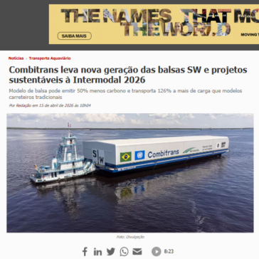 Combitrans leva nova geração das balsas SW e projetos sustentáveis à Intermodal 2026 – Tecnologística