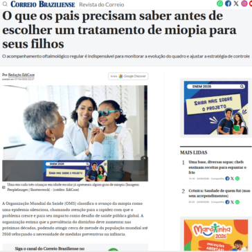 O que os pais precisam saber antes de escolher um tratamento de miopia para seus filhos – Correio Braziliense