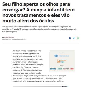 Seu filho aperta os olhos para enxergar? A miopia infantil tem novos tratamentos e eles vão muito além dos óculos