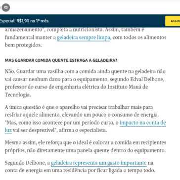 Precisa esperar a comida esfriar para colocá-la na geladeira? – Folha de São Paulo