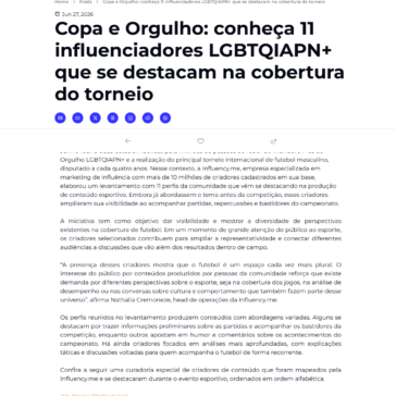 Copa e Orgulho: conheça 11 influenciadores LGBTQIAPN+ que se destacam na cobertura do torneio