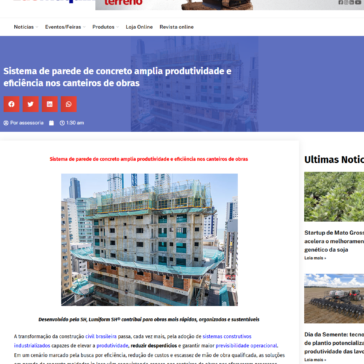 Sistema de parede de concreto amplia produtividade e eficiência nos canteiros de obras