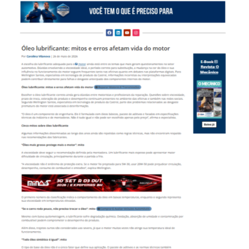 Óleo lubrificante: mitos e erros afetam vida do motor