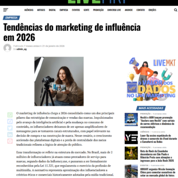 Tendências do marketing de influência em 2026