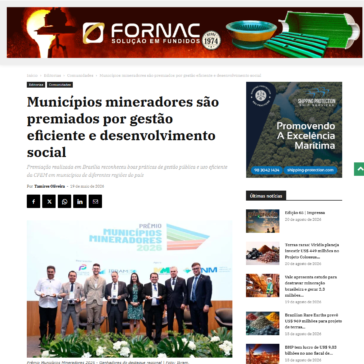Municípios mineradores são premiados por gestão eficiente e desenvolvimento social