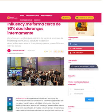 De estagiários à liderança: Influency.me forma cerca de 90% das lideranças internamente