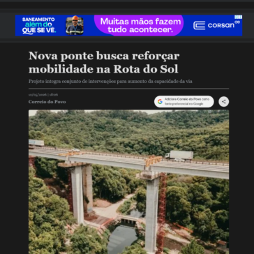 Nova ponte busca reforçar mobilidade na Rota do Sol