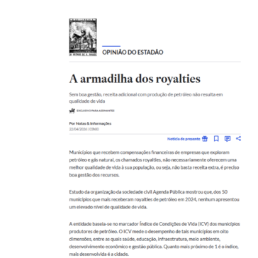 A armadilha dos royalties