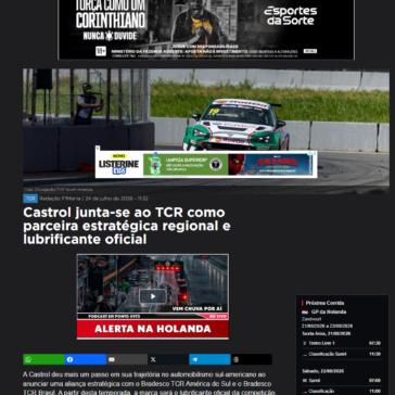 Castrol junta-se ao TCR como parceira estratégica regional e lubrificante oficial