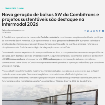 Nova geração de balsas SW da Combitrans e projetos sustentáveis são destaque na Intermodal 2026 – LogWeb