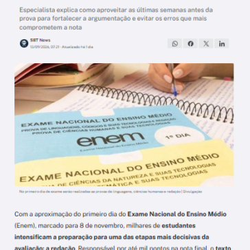 Método e repertório podem fazer diferença na redação do Enem – SBT News