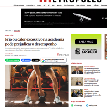 Frio ou calor excessivo na academia pode prejudicar o desempenho – Metrópoles